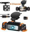 4 Channel Dash Cam 360 Degree Dash Camera HD 1080P 4 Lens DVR Driving Recorder With 32GB Card