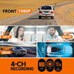 4 Channel Dash Cam 360 Degree Dash Camera HD 1080P 4 Lens DVR Driving Recorder With 32GB Card