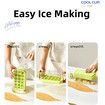 Ice Bottle Cup,2 in 1 Zero Touch Press Ice Cube Mold Water Bottle with Lid and Bin,Easy Press to Release Vertical Ice Cube Tray with Lid (White,800ML)