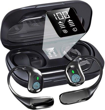 Ai Translator Earbuds Translation Headphones Real-Time 144 Languages with Online Offline Adjustable Ear-Hook,Black
