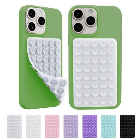 2 Pack Silicone Octo Cup Buddy Sticky Grip Holder,Silicone Suction Cup Phone Case Mount Double Sided,Hands-Free Phone Accessories (Transparent)