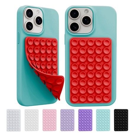 2 Pack Silicone Octo Cup Buddy Sticky Grip Holder,Silicone Suction Cup Phone Case Mount Double Sided,Hands-Free Phone Accessories Strong Grip Holder (Red)