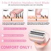 Electric Razors Shaver for Women, 2 in 1 Womens Electric Razor for Leg Arm Face, Cordless Bikini Trimmer Hair Removal with Detachable Head, Pink