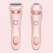 Electric Razors Shaver for Women, 2 in 1 Womens Electric Razor for Leg Arm Face, Cordless Bikini Trimmer Hair Removal with Detachable Head, Pink