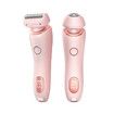 Electric Razors Shaver for Women, 2 in 1 Womens Electric Razor for Leg Arm Face, Cordless Bikini Trimmer Hair Removal with Detachable Head, Pink