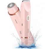 2 in 1 Women Electric Shaver, Dual Head Bikini Trimmer for Women, Body Hair Trimmer, Pink