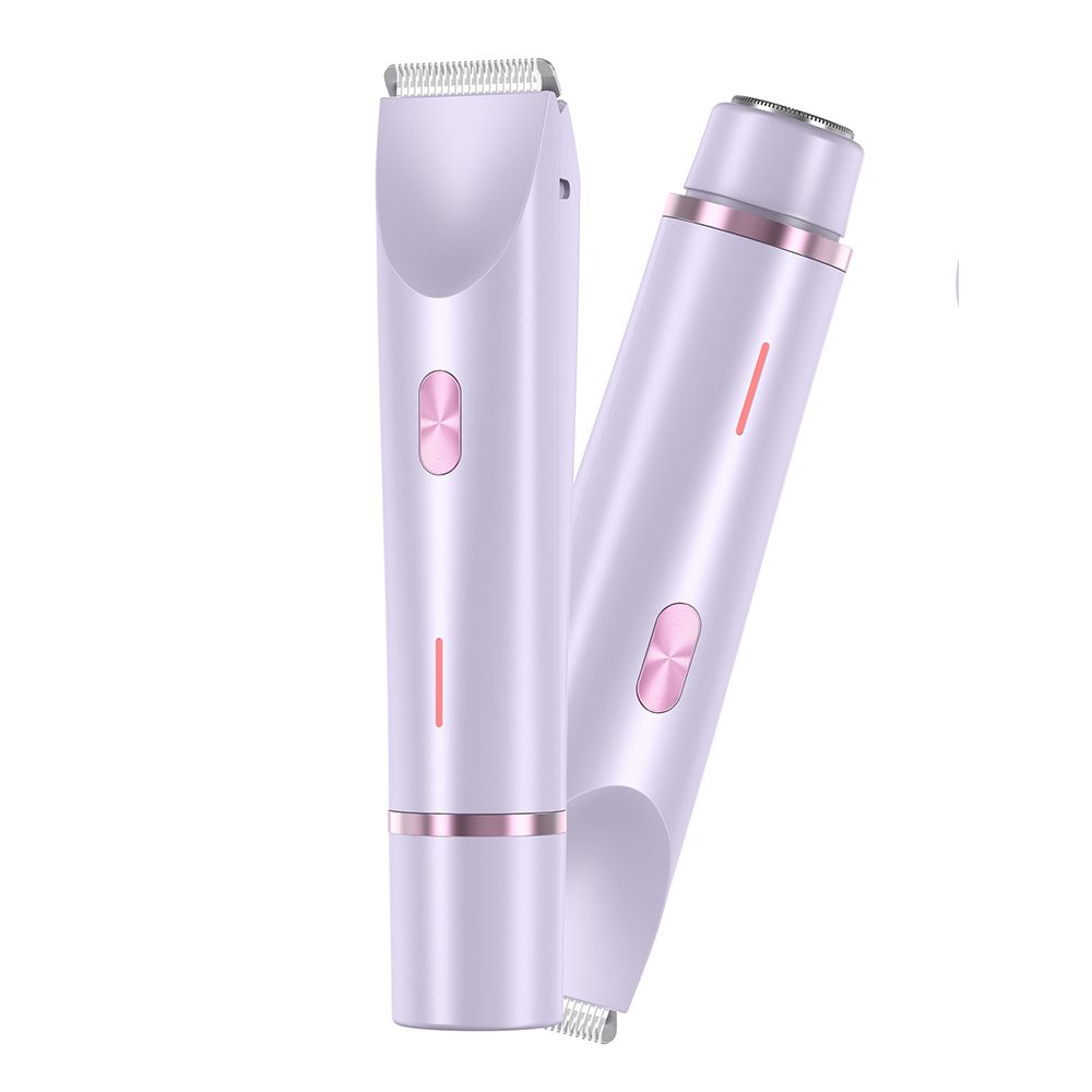 2 in 1 Women Electric Shaver, Dual Head Bikini Trimmer for Women, Body Hair Trimmer, Purple