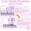 2 in 1 Women Electric Shaver, Dual Head Bikini Trimmer for Women, Body Hair Trimmer, Purple