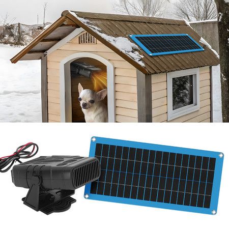 30W  Solar Panel Warm Air Heater and Cooling  Drying Fan Solar Wind Winter Car Summer  Pet House Coop Thermal Fan