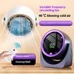Purple Desktop USB Charging Digital Display Turbine High Speed WallMounted Circulation Fan