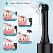 Tooth Polisher,Rechargeable Teeth Polisher with 5 Brush Heads,4 Speed Modes,Tooth Whitening Kit,3 Polish Pastes,IPX6 Waterproof Teeth Cleaning Tools,Black
