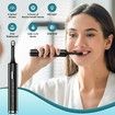 Tooth Polisher,Rechargeable Teeth Polisher with 5 Brush Heads,4 Speed Modes,Tooth Whitening Kit,3 Polish Pastes,IPX6 Waterproof Teeth Cleaning Tools,Black