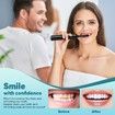 Tooth Polisher,Rechargeable Teeth Polisher with 5 Brush Heads,4 Speed Modes,Tooth Whitening Kit,3 Polish Pastes,IPX6 Waterproof Teeth Cleaning Tools,Black