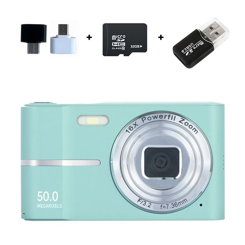 4k HD Digital Camera, 50 Million Photos Kids Camera 16x Zoom Anti Shaking Proof Home Portable Mini Photography Cameras Color Green