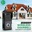 Wireless Doorbell 1000ft Range Waterproof Full Doorbell Two Way Communication 8 Volume Levels 4 Chime