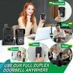 Wireless Doorbell 1000ft Range Waterproof Full Doorbell Two Way Communication 8 Volume Levels 4 Chime