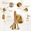 Super Loud Hand Bell - Solid Brass Call Bell for Elderly at Home,Wedding,Animal Training,Office,Dinner,Meditation,Musical Teaching and Service