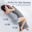 Body Pillow Support Long Full Back Hip Leg Support Shredded Bed Cushion Memory Foam for Pregnancy Maternity Stomach Side Sleepers 137x50cm Grey