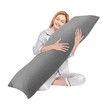 Body Pillow Support Long Full Back Hip Leg Support Shredded Bed Cushion Memory Foam for Pregnancy Maternity Stomach Side Sleepers 137x50cm Grey