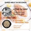 Visible Chicken Shredder Tool Twist with Brush,Meat Shredder with Non-Skid Base,Ergonomic Handle,For Pork Beef Chicken Color Black