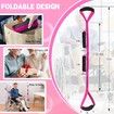 106cm Long Leg Lifter, Rigid Leg Lifter Strap With EVA Handgrips Foot Loop,Leg Lifter After Hip Replacement Knee Surgery Recovery Aids Kit,Pink