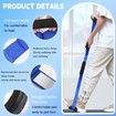 106cm Long Leg Lifter, Rigid Leg Lifter Strap With EVA Handgrips Foot Loop,Leg Lifter After Hip Replacement Knee Surgery Recovery Aids Kit,Blue