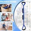 106cm Long Leg Lifter, Rigid Leg Lifter Strap With EVA Handgrips Foot Loop,Leg Lifter After Hip Replacement Knee Surgery Recovery Aids Kit,Blue