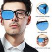 2Pcs Eye Patches for Men Women, Eye Patch for Glasses Silk Patch for Lazy Eye Amblyopia Strabismus and After Surgery, Blue