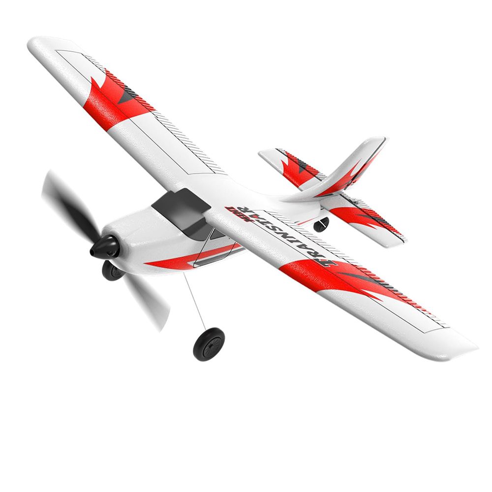 RC Plane Trainer 3CH Remote Control Airplane with Prop Saver, 6 Axis Gyro Stabilizer and 3 Modes to Fly for Beginners, Men Women, Boys and Kids, Red