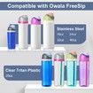 Replacement Lid for Owala Freesip,Compatible with Owala Cup,One Button Water Bottle Top Lid Replacement Accessory,Leakproof,BPA-Free (Saga Green)
