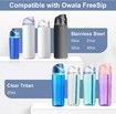 Replacement Lid for Owala Freesip,Compatible with Owala Cup,One Button Water Bottle Top Lid Replacement Accessory,Leakproof,BPA-Free (Ash White)