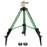 Sprinklers for Yard,Heavy-Duty Impact Sprinkler on Ground Plug Tripod Base,360 Degree,0-43 Ft Large Area Coverage,Adjustable Height Water Sprinkler 1 Pack