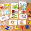 Montessori Wooden Spell Word Game Letter Cognitive Card Matching Games Early Learning Educational Toys For Kids