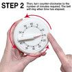 60 Minute Kitchen Timer With Long Ring 9cm Easy To Read Operate
