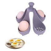 Silicone Egg Boiler Rack, Freestanding Egg Boiler, Egg Boiler, Egg Cooker, Holds 4 Eggs, Kitchen Silicone Egg Boiler Gadget, Gray