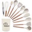 White 12 PCS Set NonStick Silicone Spatula Soup Spoon Food Grade Kitchenware High Temp Resistant Heat
