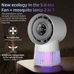 Portable Rechargeable Bug Zapper Desk Fan Bladeless 20 Gears Mosquito Zapper 2 in 1 For Patio Backyard Bedroom