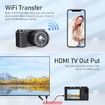 Cameras for Photography, 12X Optical Zoom 4K Digital Camera with WiFi, 64MP Vlogging Camera for YouTube, Auto Focus for Beginners, Black