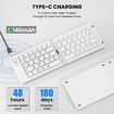 Portable Bluetooth Folding Keyboard for IOS/Android/Windows Tablet Mobile Phone Portable Keyboard Computer Accessories Color White