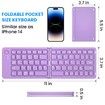 Portable Bluetooth Folding Keyboard for IOS/Android/Windows Tablet Mobile Phone Portable Keyboard Computer Accessories Color Purple