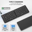 Portable Bluetooth Folding Keyboard for IOS/Android/Windows Tablet Mobile Phone Portable Keyboard Computer Accessories Color Black