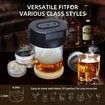 Electric Whiskey Smoker Kit, 6 Wood Chips,Double Concave Design Cocktail Smoker Kit,Smoked Old Fashioned Kit,Birthday Anniversary Bourbon Whiskey Gifts
