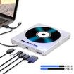 External Blu Ray Drive 7in1, Portable Blueray/DVD Drive for PC with USB 3.0/Type-C/SD/TF Card Ports, Blu Ray Burner for Windows XP/7/8/10/11 Mac Laptop