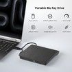 External Blu Ray Drive, Support 50G Disc Read/Write Bluray Drives, Portable 3D Blu Ray Burner with USB 3.0 and Type-C, Cd Player