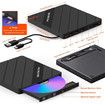 8 IN 1 External CD/DVD Drive for Laptop, USB 3.0 Portable External CD Burner Reader Writer with 4 USB Ports/2 TF SD Card Slots/1 USB Type C Port