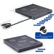 External CD/DVD Drive,upgrade 8 in 1,USB 3.0,2 type-c port for Laptop Macbook Desktop PC Compatible with Windows 11/10/8 Linux Mac OS