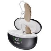 Rechargeable Hearing Aids for Seniors - BTE Digital Hearing Amplifier with Noise Cancelling for Moderate to Severe Hearing Loss, RIC 16 Channel