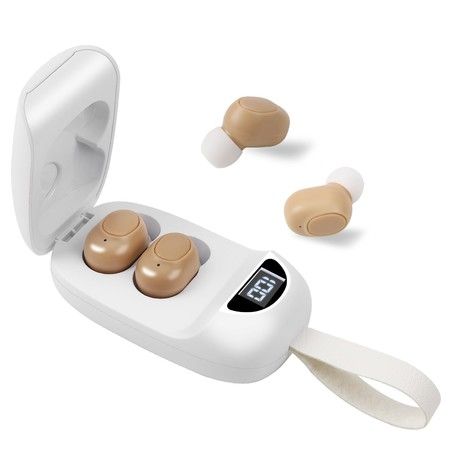 Hearing Aids for Seniors, Rechargeable Hearing Aid with Noise Cancelling Invisible Hearing Amplifiers with Charging Box, Easy to Carry