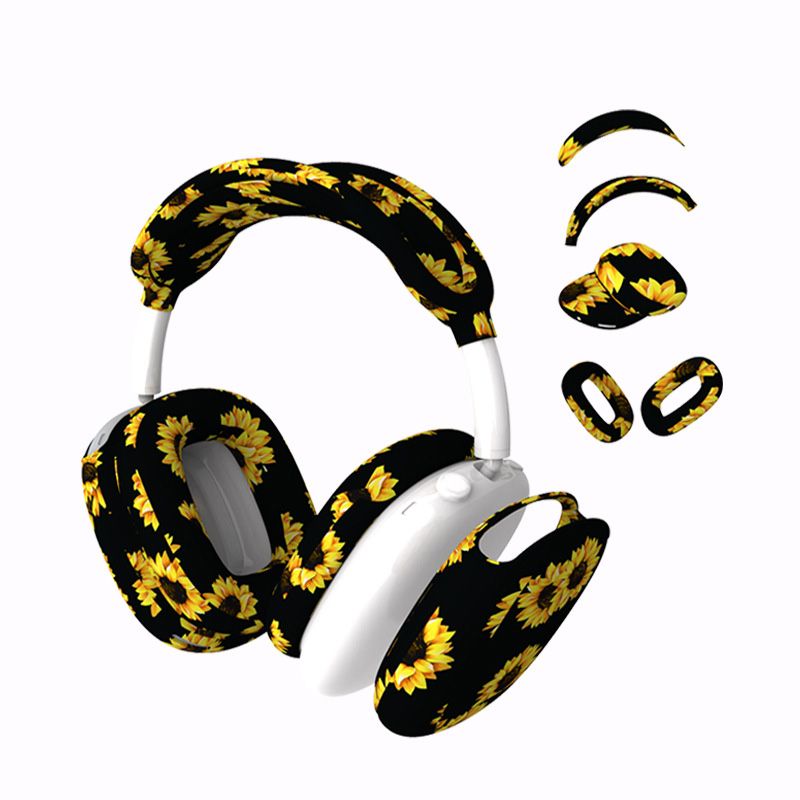Sunflower Style 4 Piece Set Apple Airpods Max Silicone Printed Earphone Protective Case