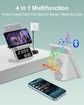 Wireless Charging Station with Bluetooth Speaker and Alarm Clock, 4 in 1 Wireless Charger Compatible with iPhone and Android Phones, White